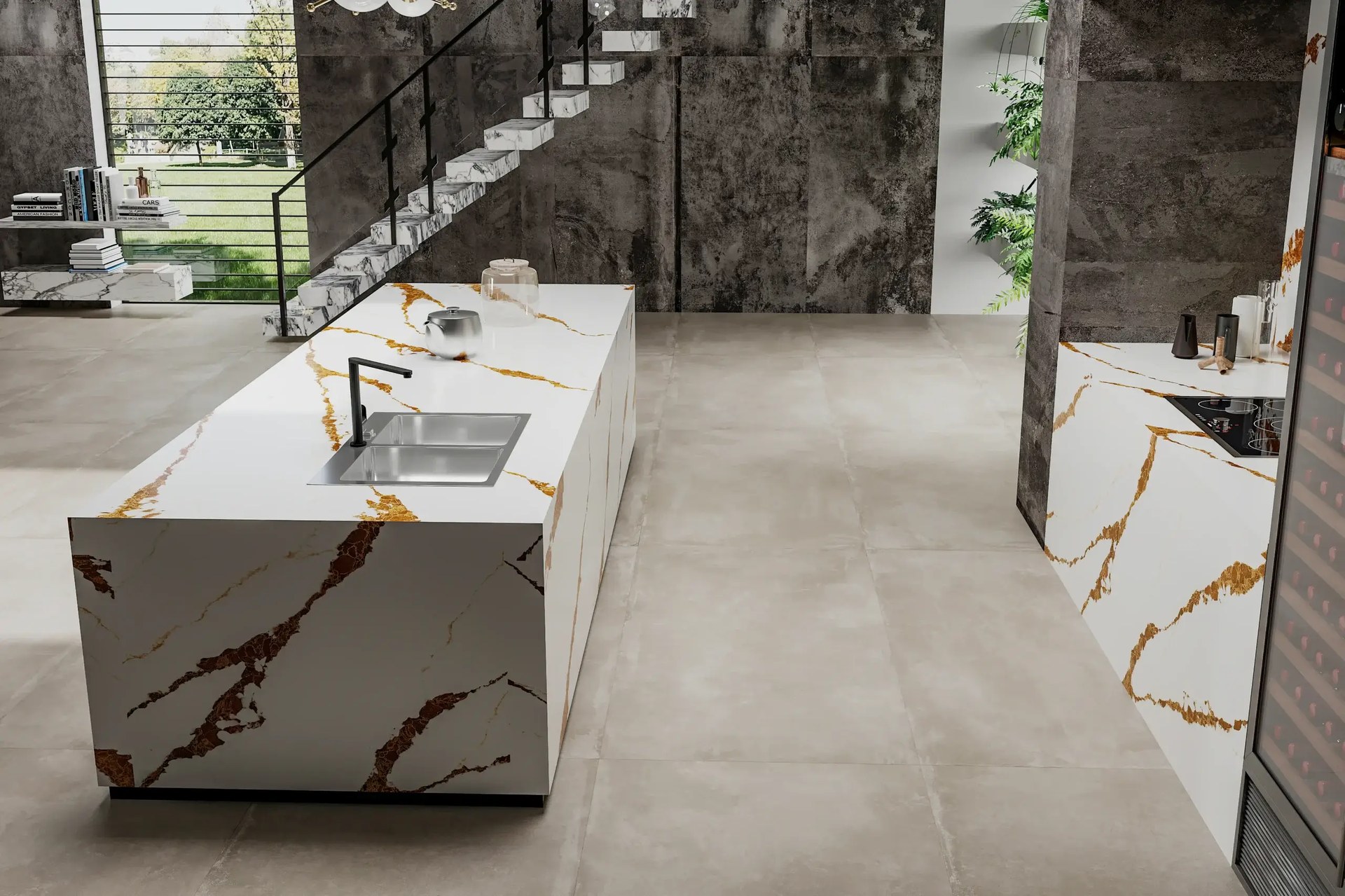 Glitter Lava - Quartz Worktop