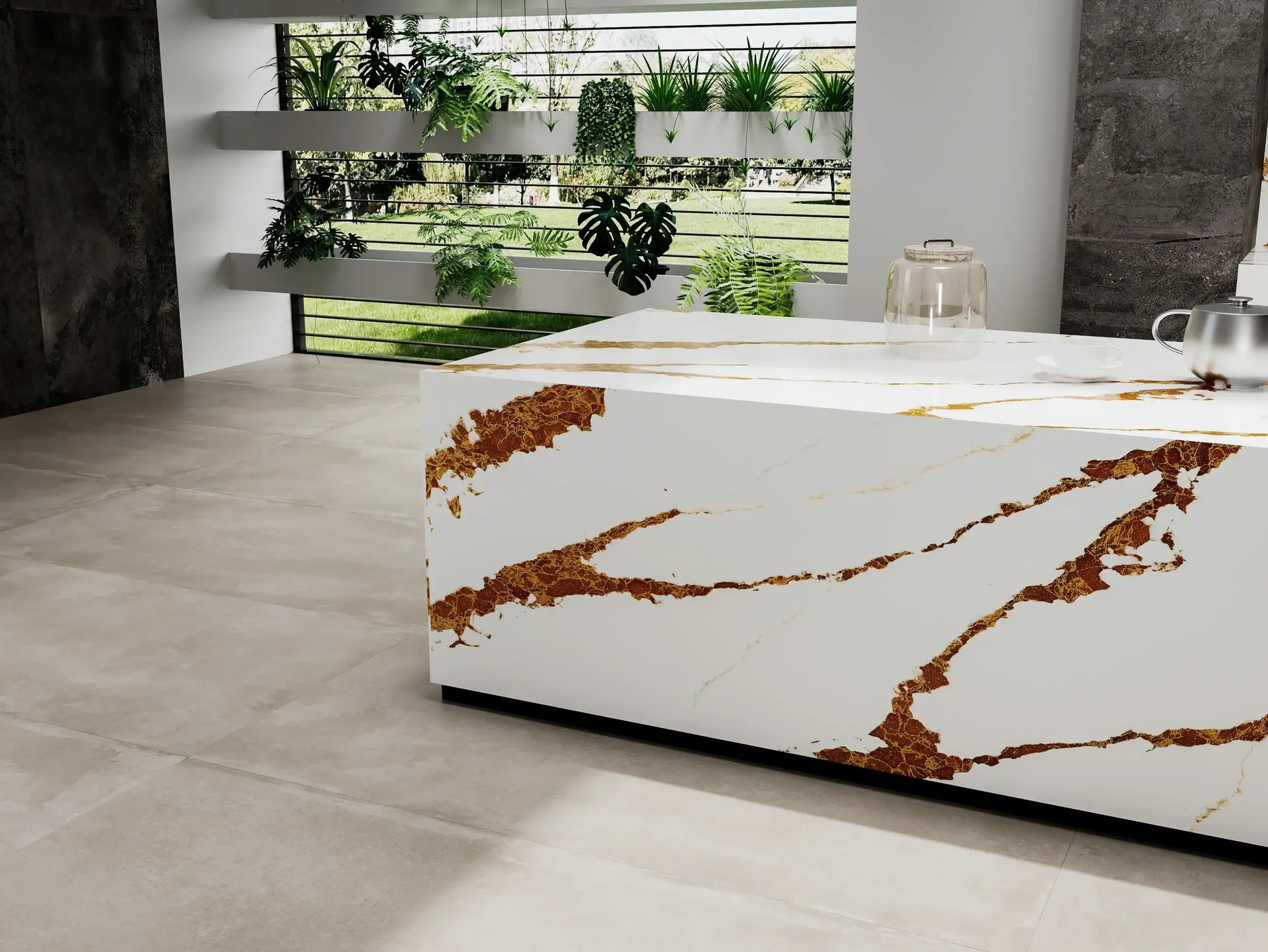 Glitter Lava - Quartz Worktop