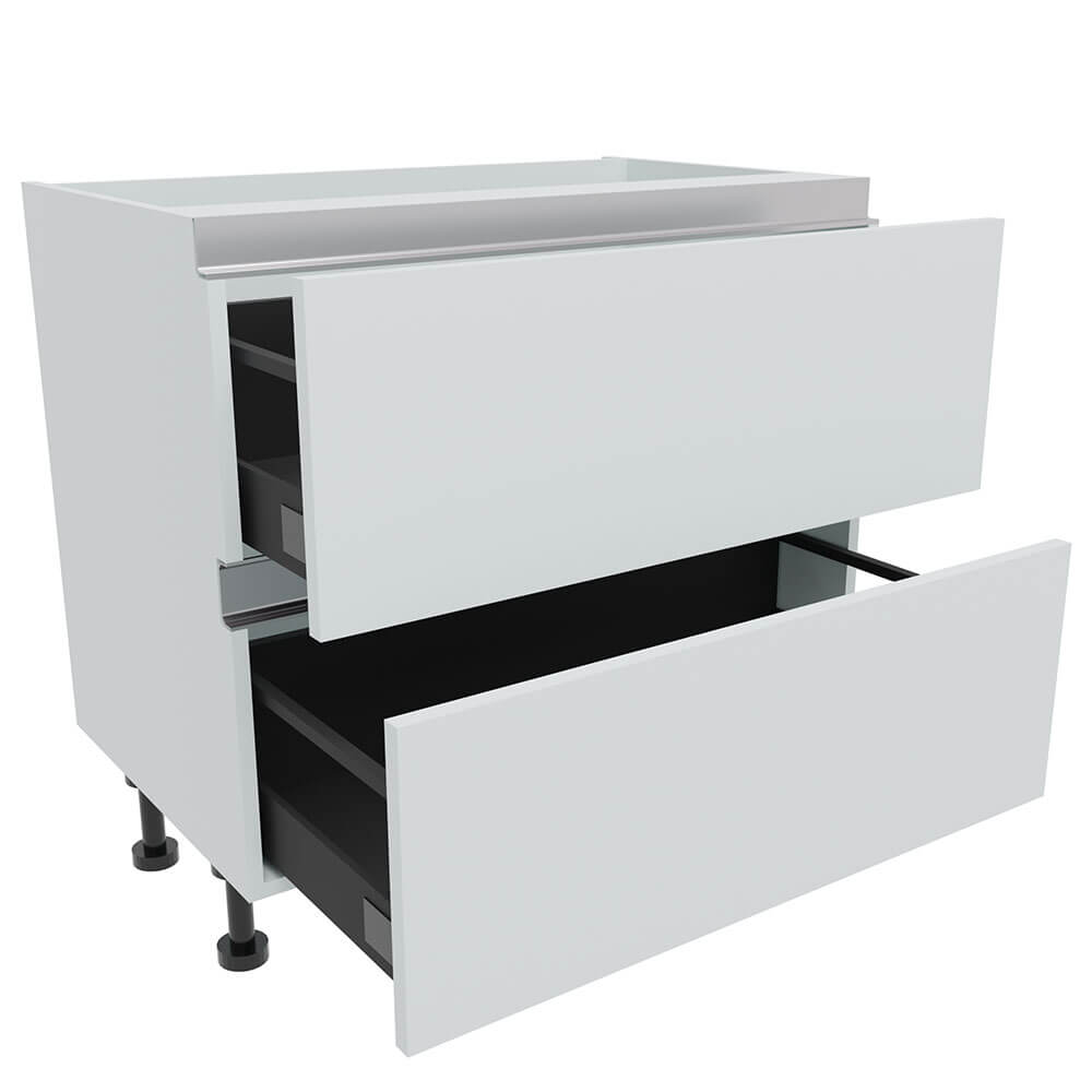900mm True Handleless 2 Drawer Base Unit