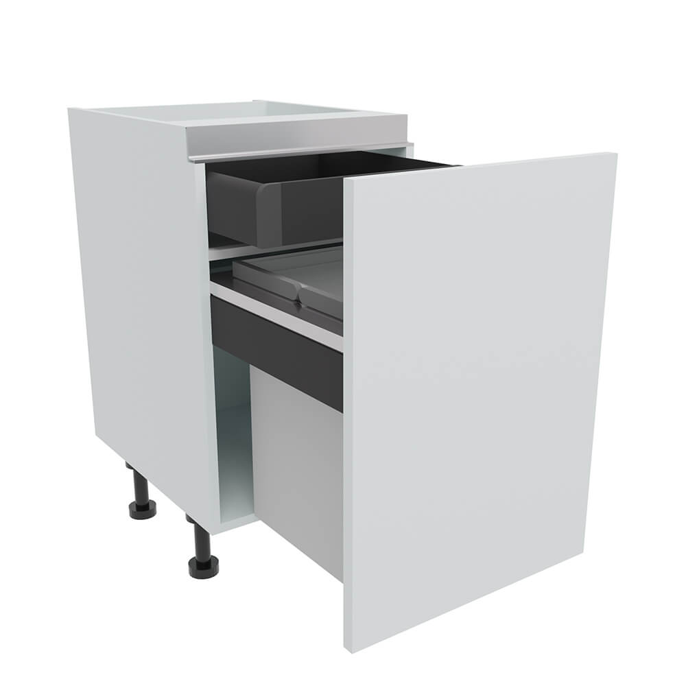 450mm True Handleless BIN STORE Base Unit (Highline) with Internal Drawer (1 x 39L)