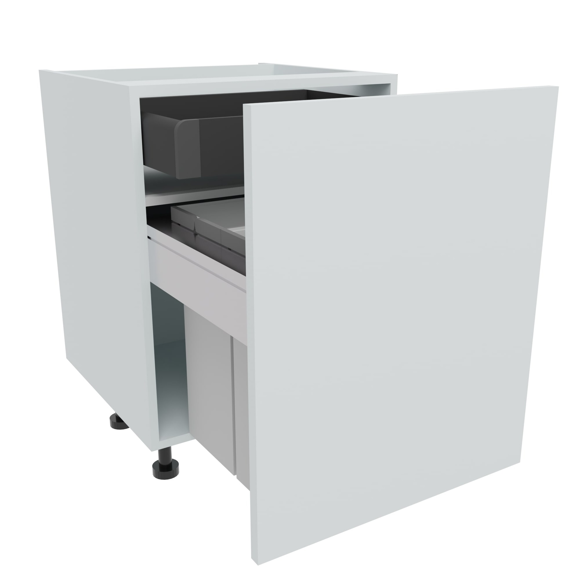 600mm BIN STORE Base Unit Highline with Internal Drawer (2 x 12.5L & 1 x 28L)