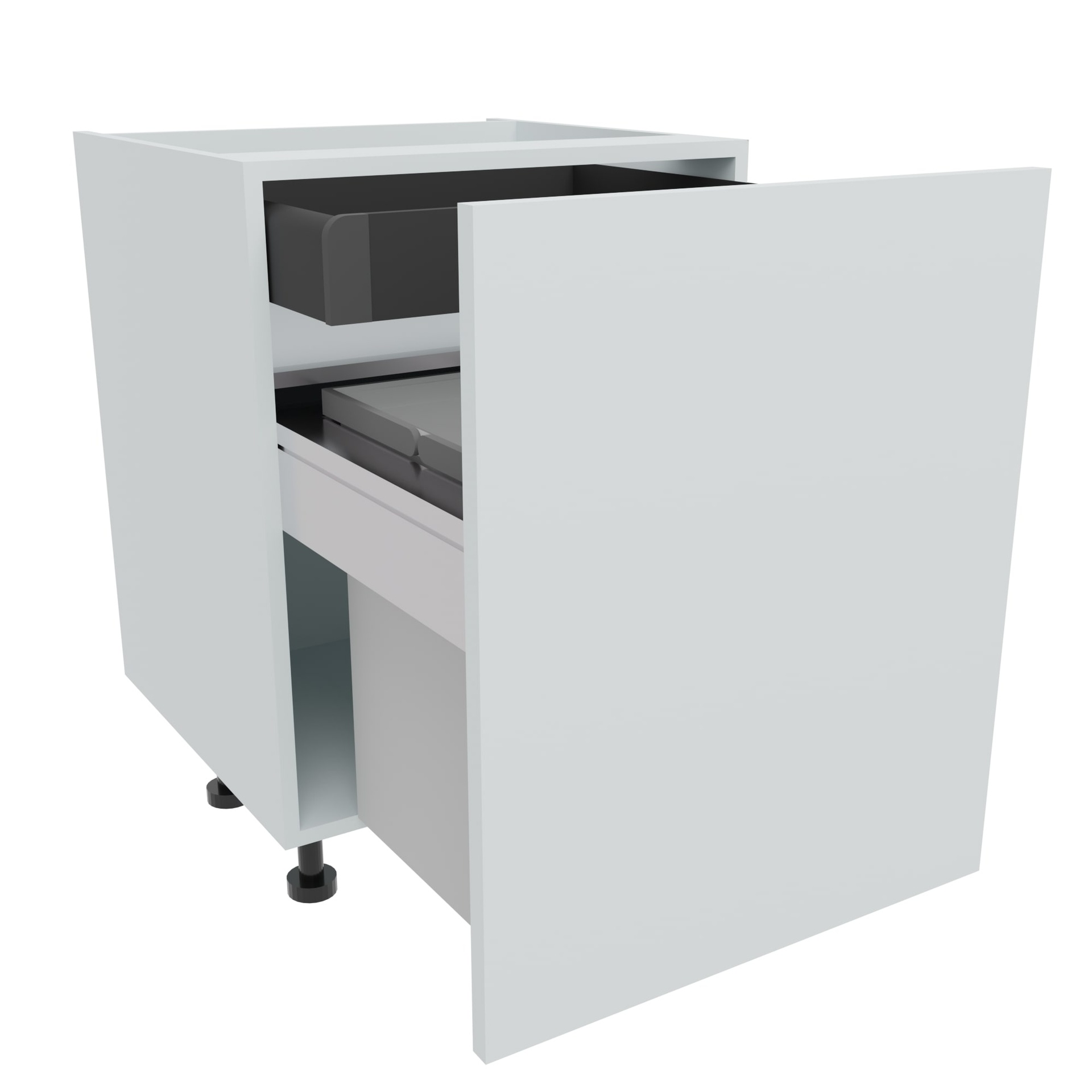 600mm BIN STORE Base Unit Highline with Internal Drawer (2 x 28L)