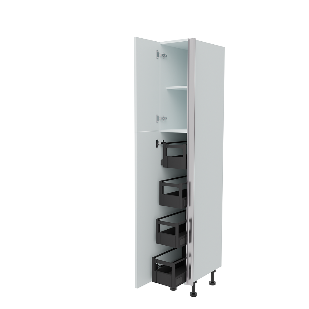 300mm True Handleless Larder Unit with 4 x Internal Drawers - LH Hinge (Medium)