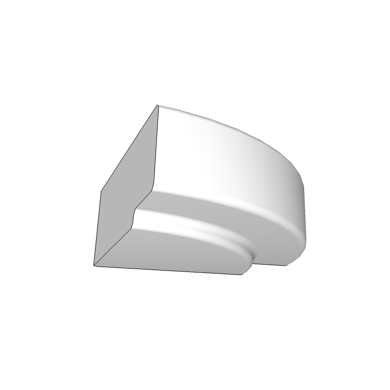 Moderna (On-trend Colours) Radius End Feature Curved Cornice Block - Universal