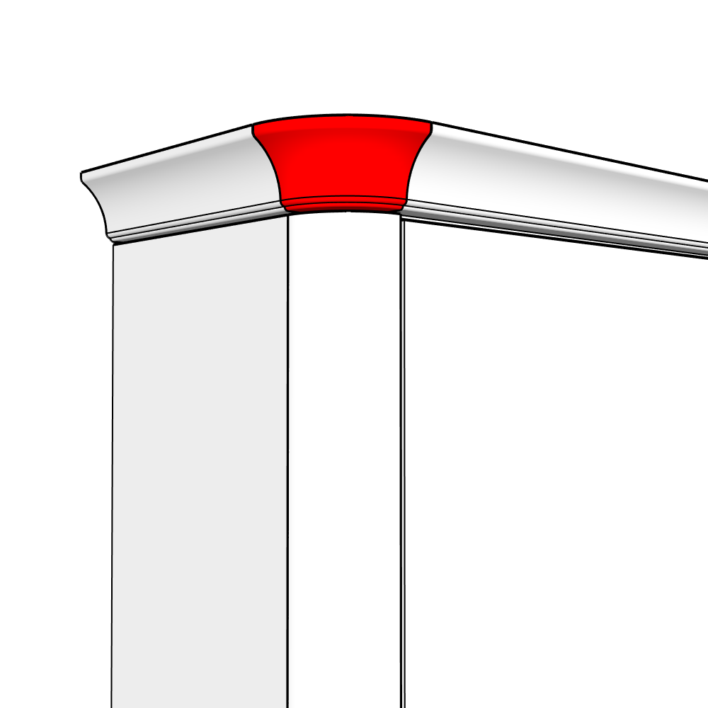 Seaton Radius End Feature Curved Cornice Block - Classic
