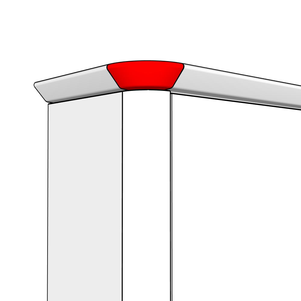 Seaton Radius End Feature Curved Cornice Block - Tangent