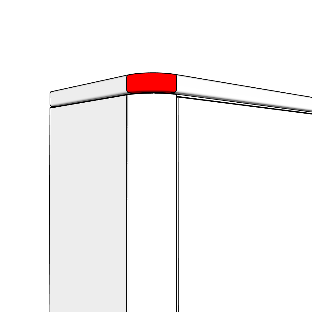 Seaton Radius End Feature Curved Cornice Block - Universal - Modern