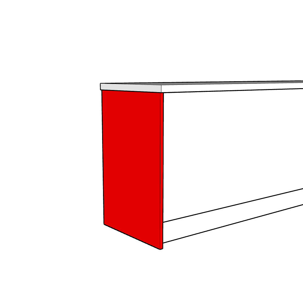 Artino Base End Panel - Plain - Standard Height - 890 x 625 x 18mm