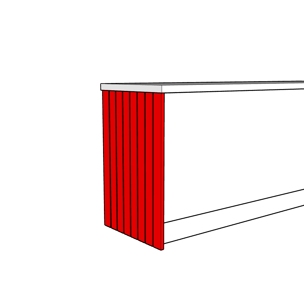 Burwood (Premium Colours) Base End Panel - T&G - Standard Height - 890 x 625 x 18mm