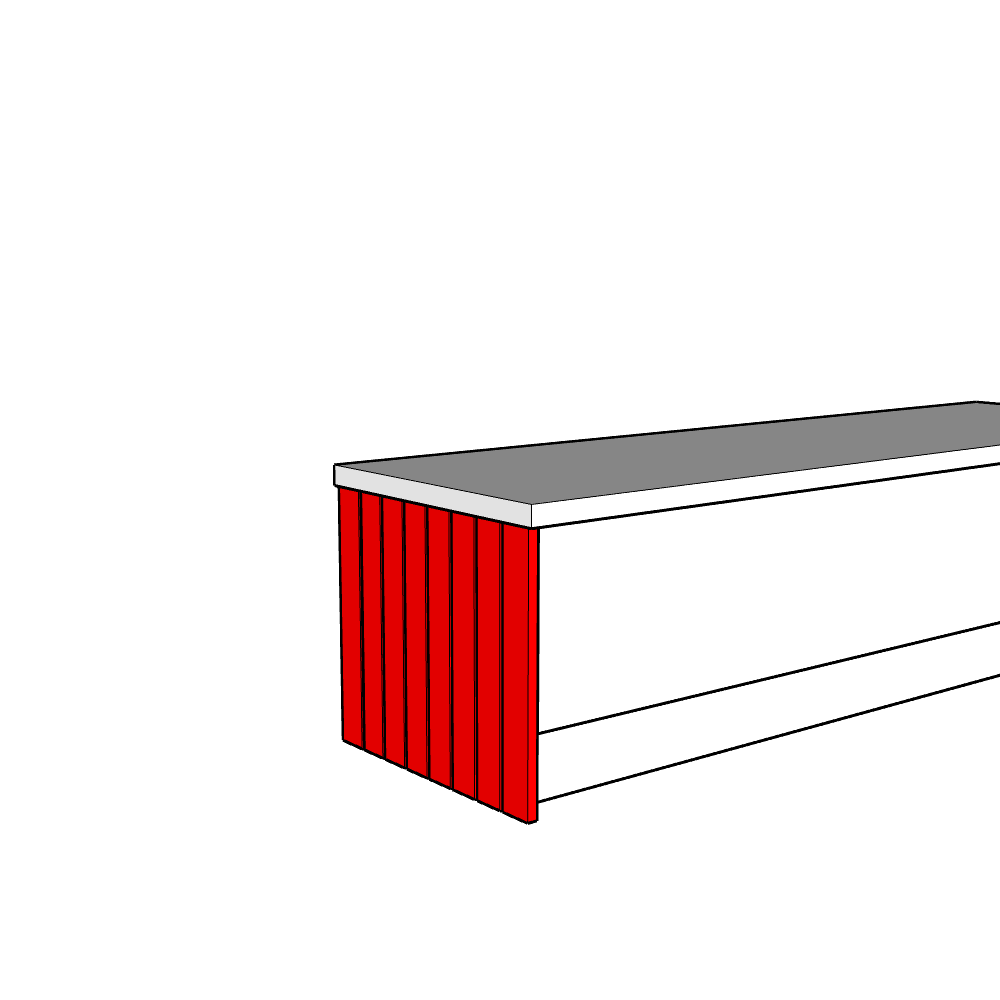 Fleetwood Base End Panel - T&G - Half Height - 530 x 625 x 18mm