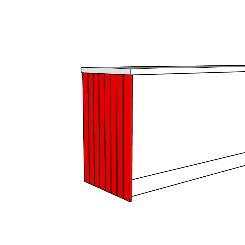 Helmsley Base End Panel - T&G - Standard Height - 890 x 625 x 18mm