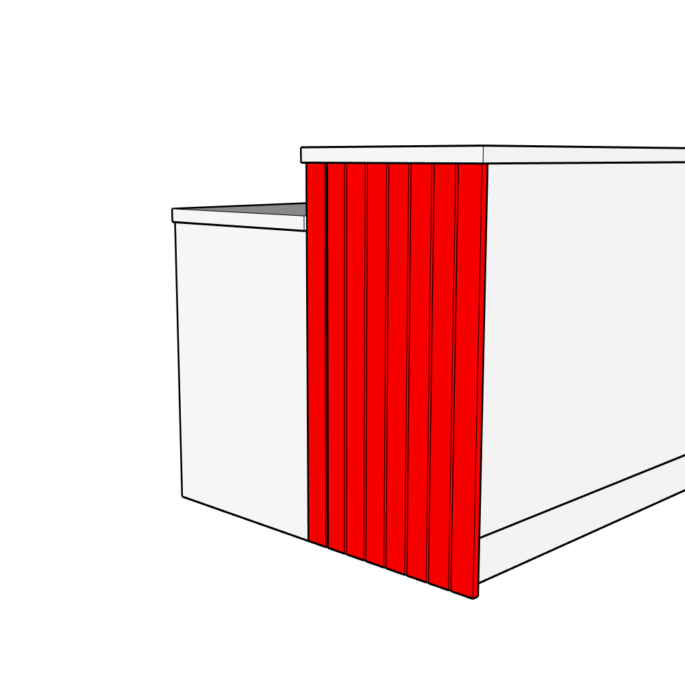 Portwood (Premium Colours) Base End Panel - T&G - Tall Height - 1070 x 625 x 18mm