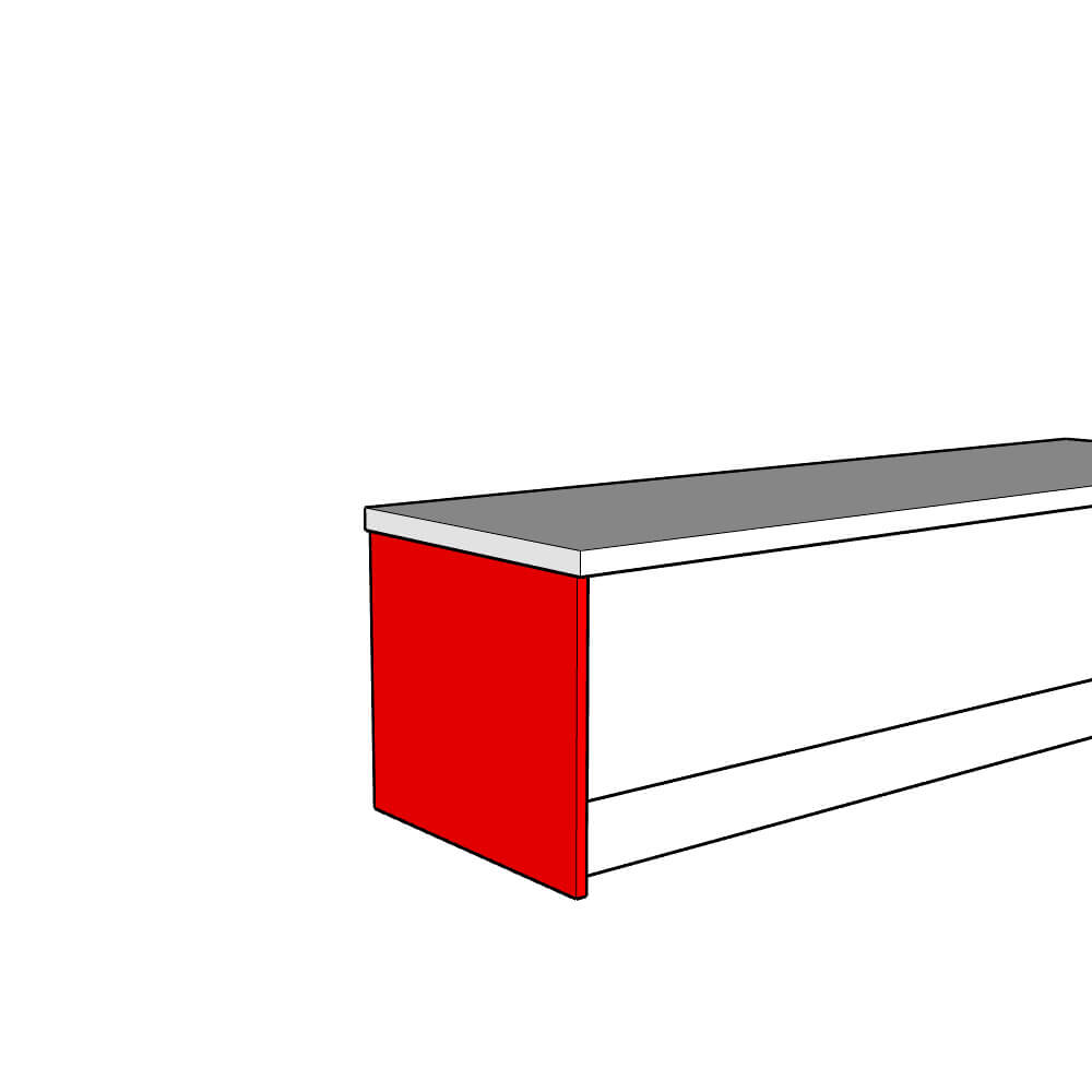 Tenby Base End Panel - Plain - Half Height - 530 x 625 x 18mm