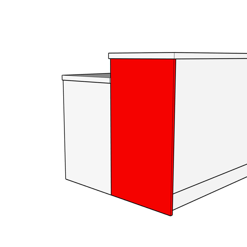 Tenby Base End Panel - Plain - Tall Height - 1070 x 625 x 18mm