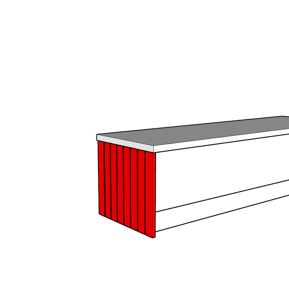 Tenby Base End Panel - T&G - Half Height - 530 x 625 x 18mm