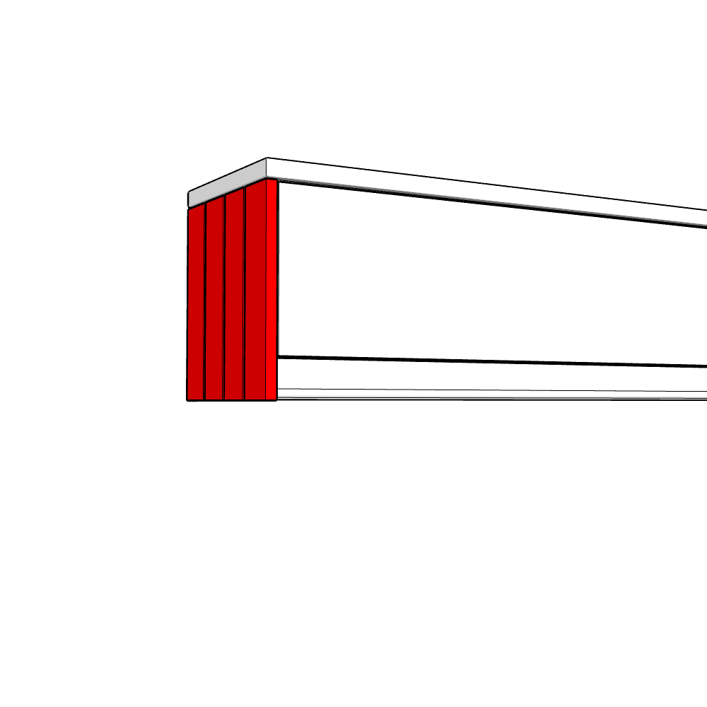 Artino Bridging Wall Unit End Panel - T&G - 290 Height - TYPE C