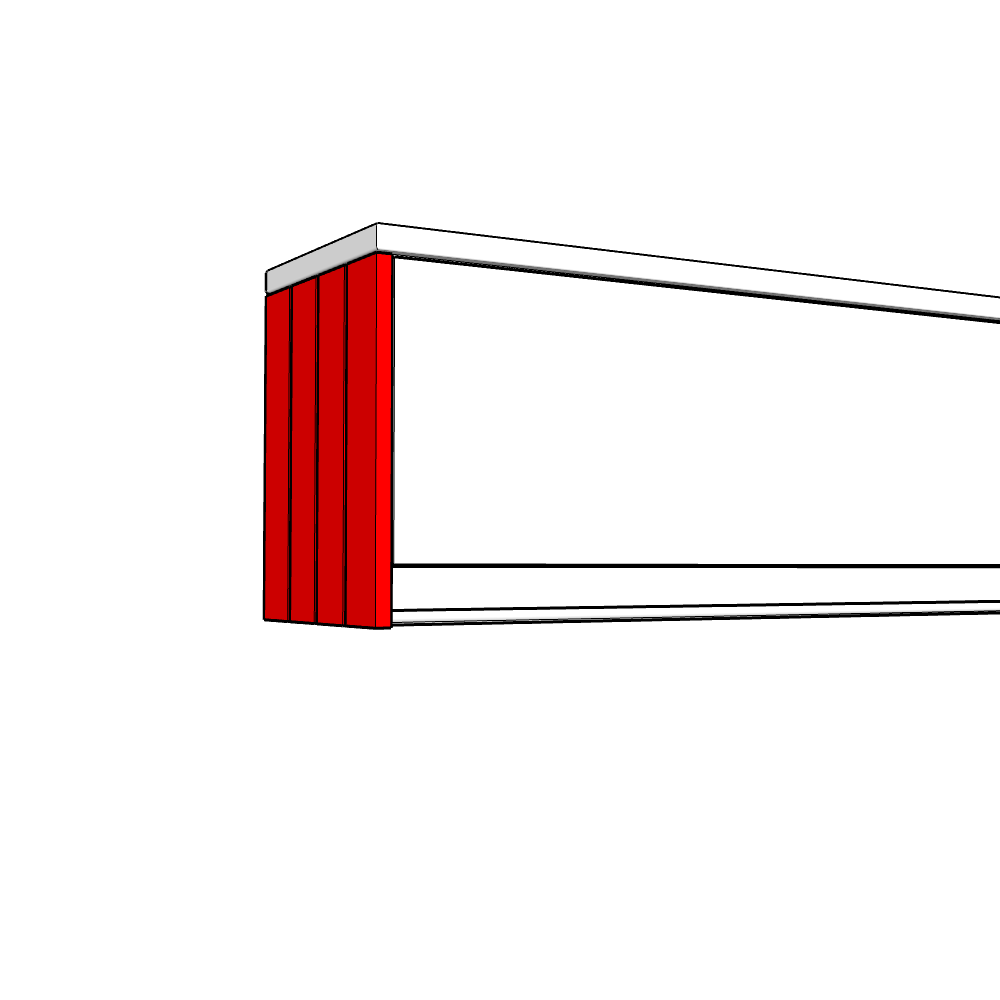 Elsworthy Bridging Wall Unit End Panel - T&G - 360 Height - TYPE C