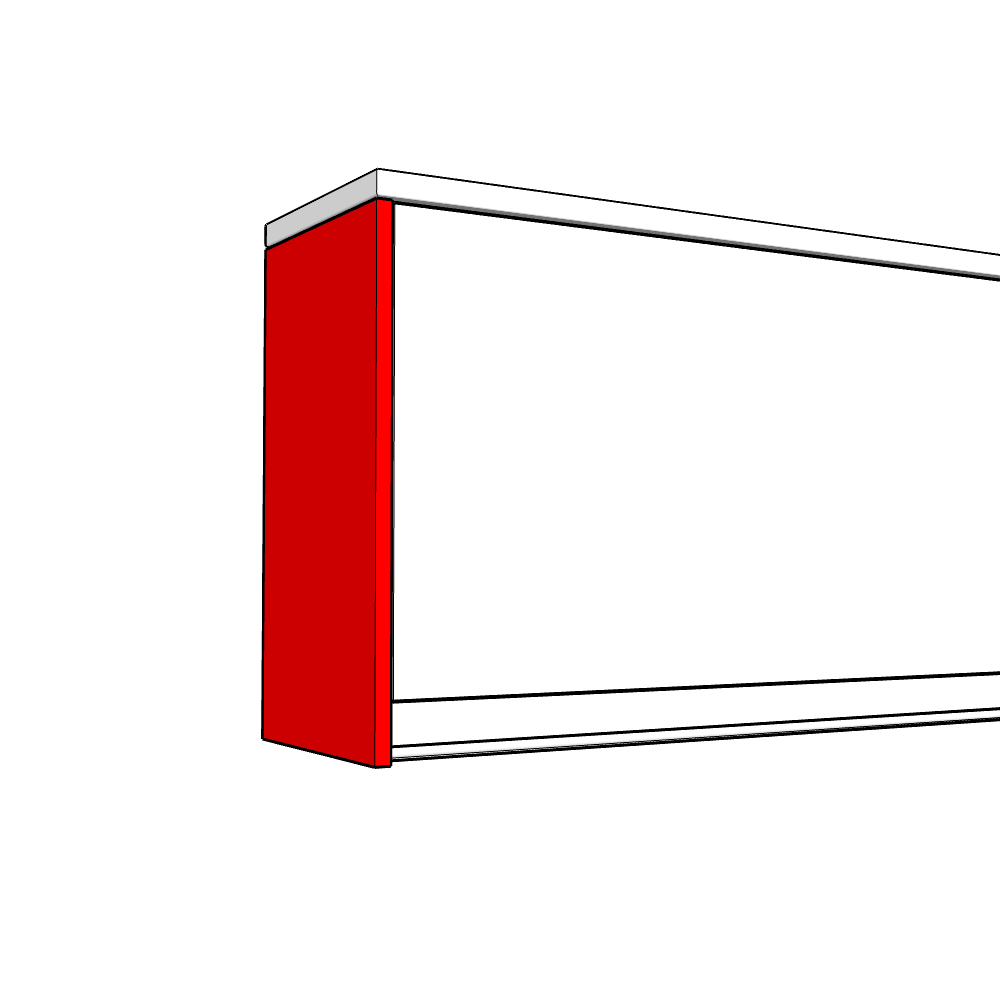 Millwood (Premium Colours) Wall End Panel - Plain - LOW - TYPE C