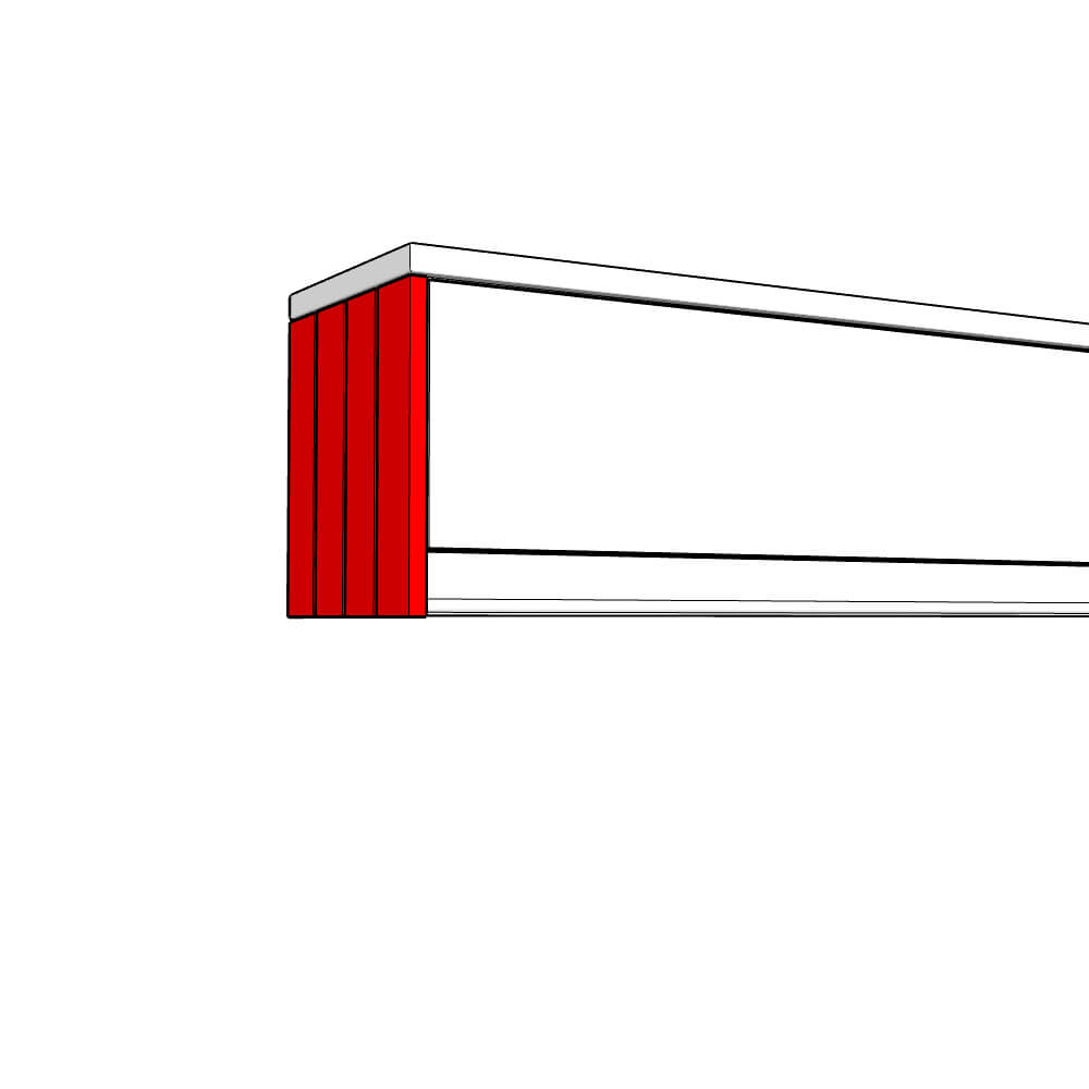 Tenby Bridging Wall Unit End Panel - T&G - 290 Height - TYPE C