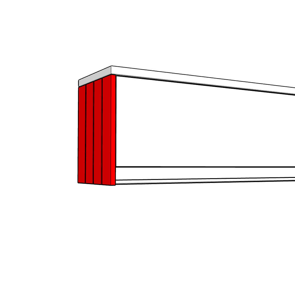 Tenby Bridging Wall Unit End Panel - T&G - 360 Height - TYPE C