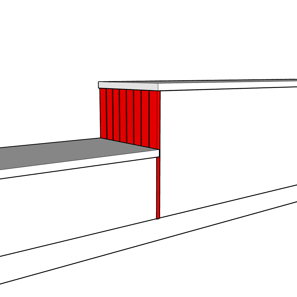 Artino Inline Base End Panel - T&G - Standard Height - 720 x 625 x 18mm