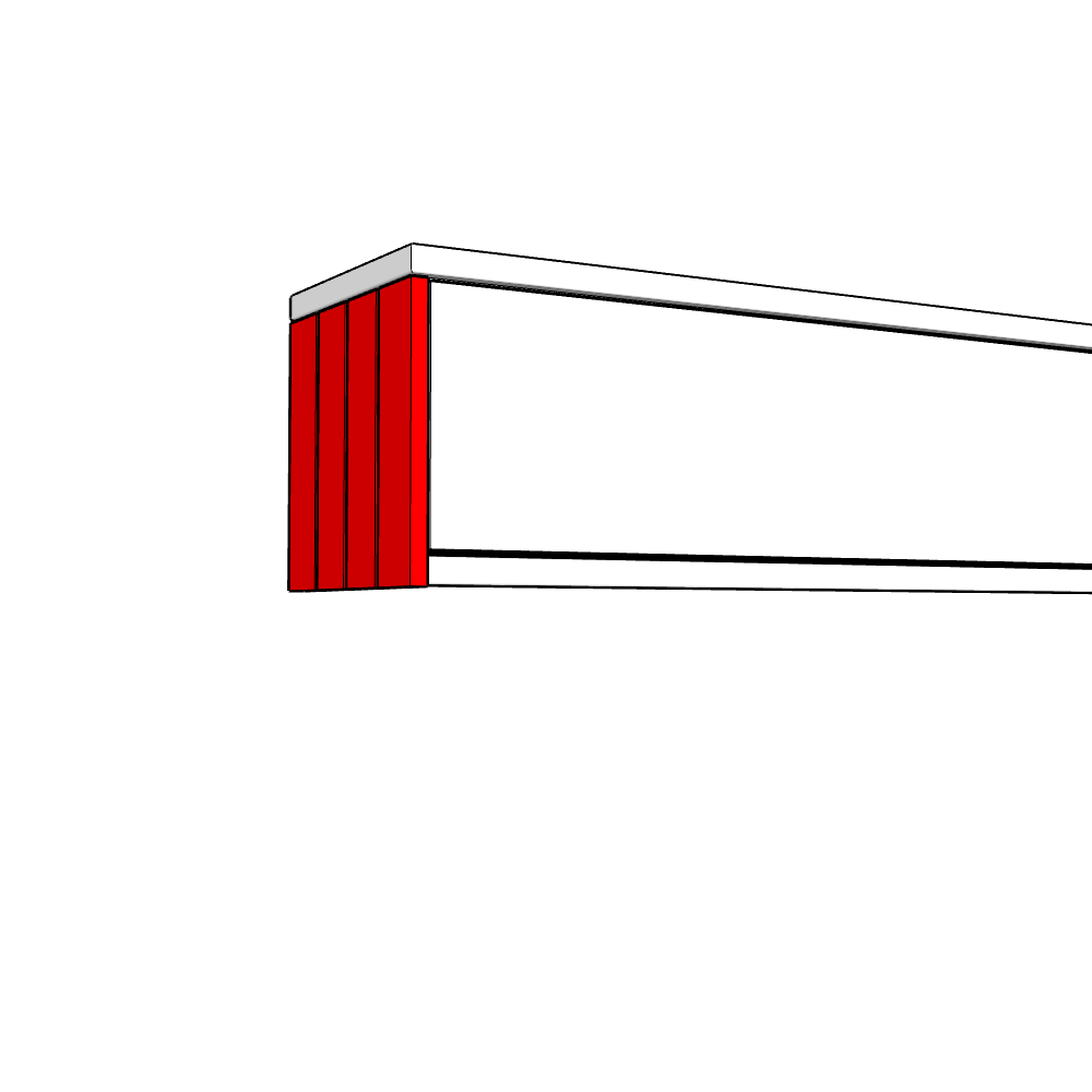 Bewdley Bridging Wall Unit End Panel - T&G - 290 Height - TYPE B