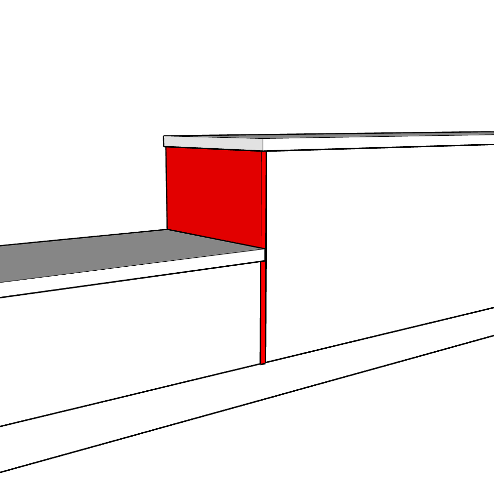 Bewdley Inline Base End Panel - Plain - Standard Height - 720 x 625 x 18mm