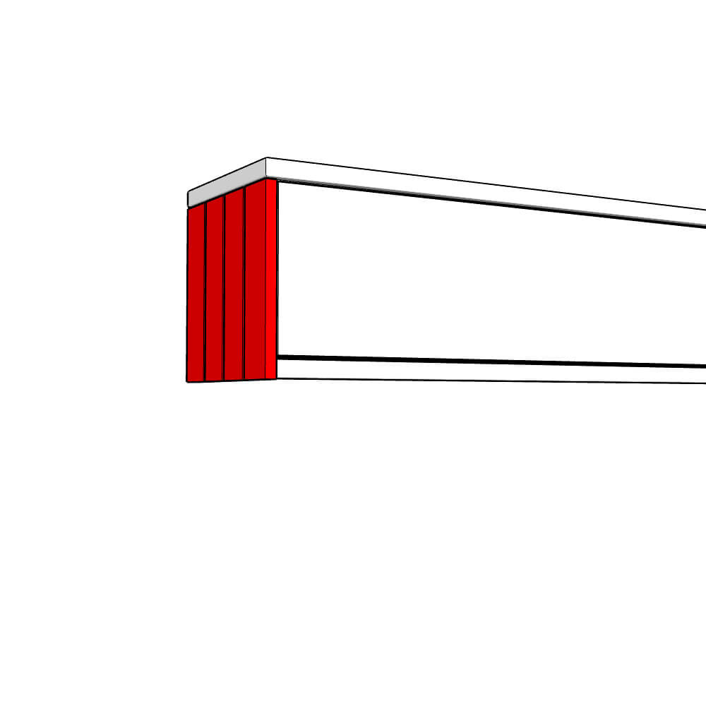 Helmsley Bridging Wall Unit End Panel - T&G - 290 Height - TYPE B