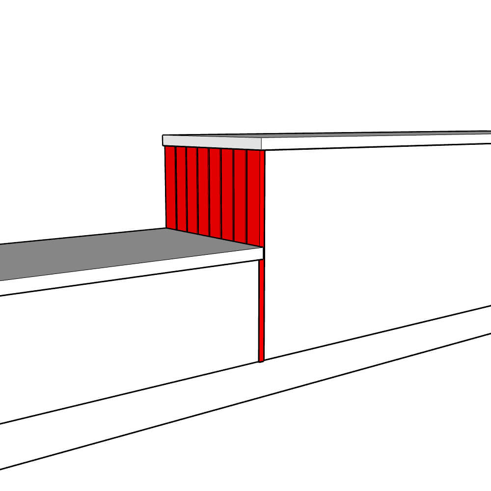 Helmsley Inline Base End Panel - T&G - Standard Height - 720 x 625 x 18mm