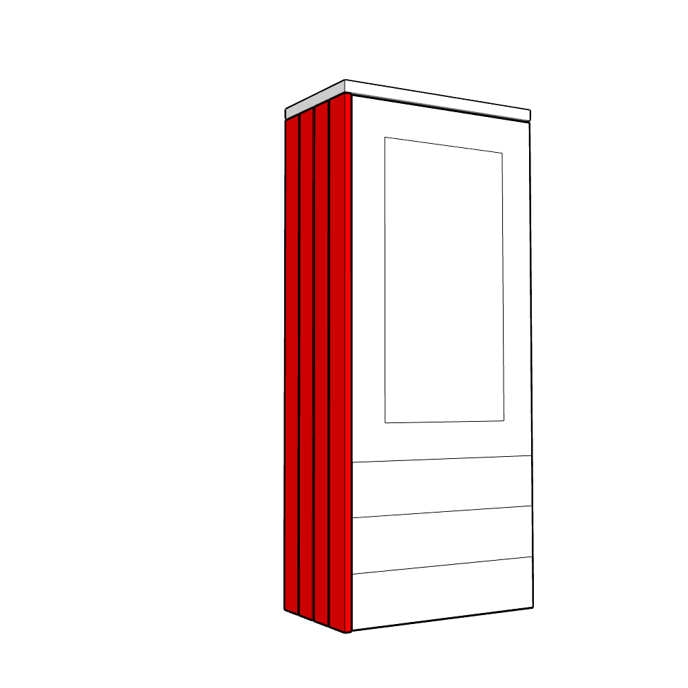 Artino Dresser End Panel - T&G - To suit HIGH height Dresser Unit (1430 x 350 x 18mm)