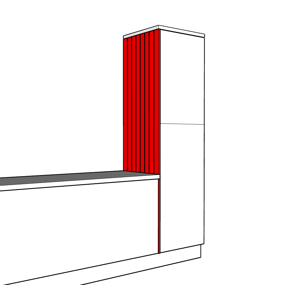 Artino Inline Tall End Panel - T&G - High Larder Height - 2150 x 625 x 18mm