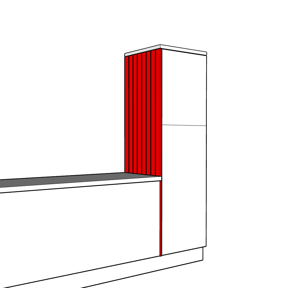 Artino Inline Tall End Panel - T&G - Medium Larder Height - 1970 x 625 x 18mm
