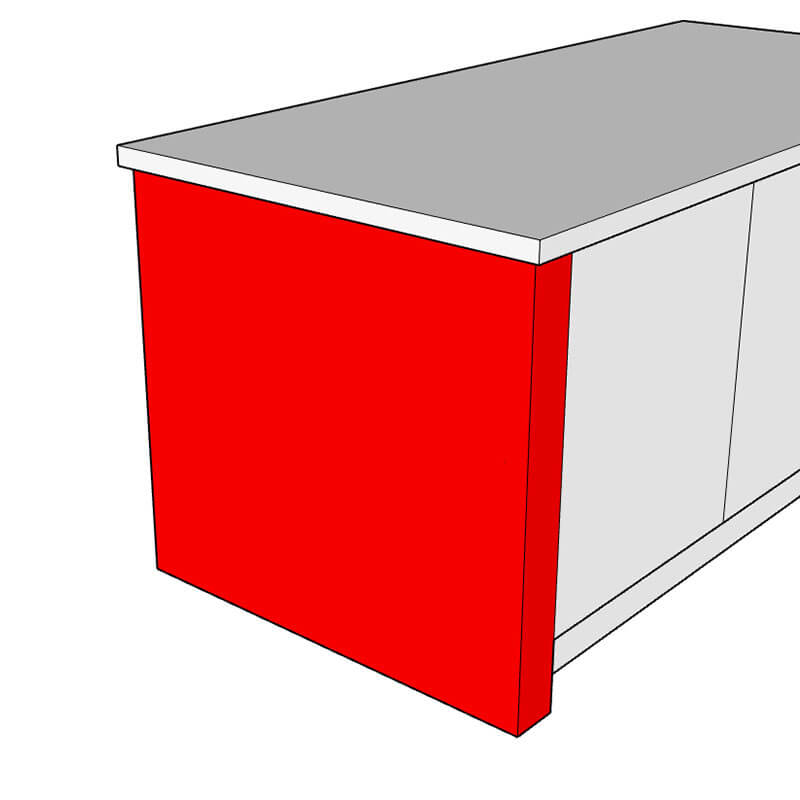 Artino Island Double Return Gable End Panel - Plain - 890 x 860 x 100mm