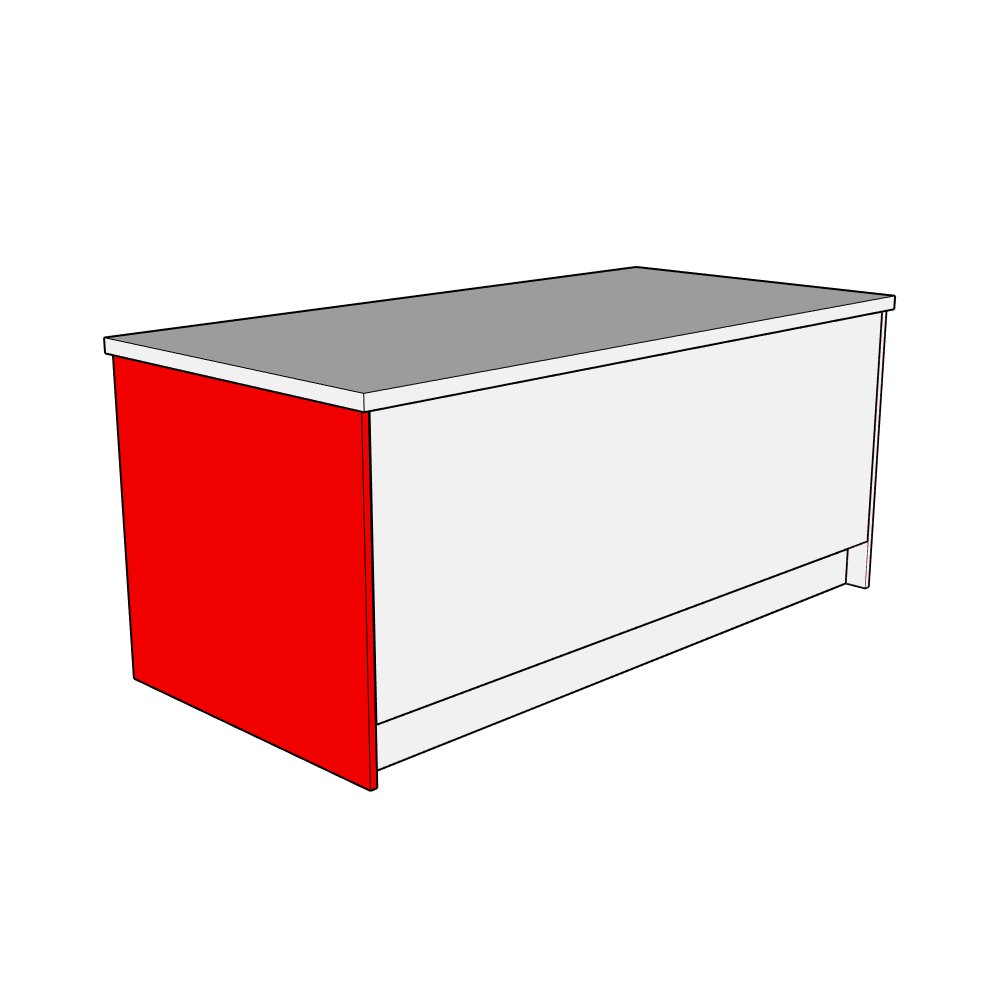 Artino Island End Panel - Plain - 890 x 960 x 18mm