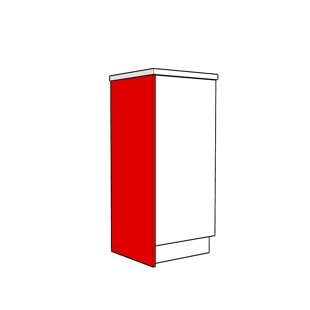 Artino Tall End Panel - Plain - Midi Height - 1420 x 625 x 18mm