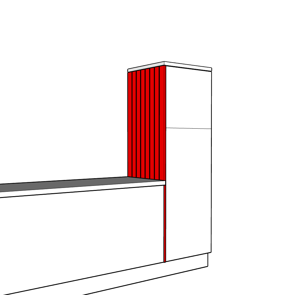 Bewdley (Premium Colours) Inline Tall End Panel - T&G - Low Larder Height - 1825 x 625 x 18mm