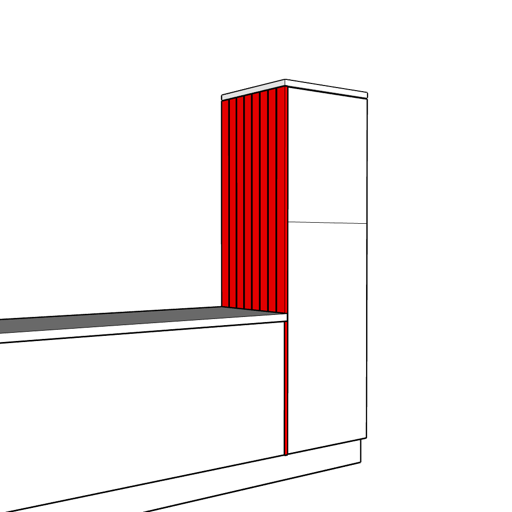 Bewdley (Premium Colours) Inline Tall End Panel - T&G - Medium Larder Height - 1970 x 625 x 18mm