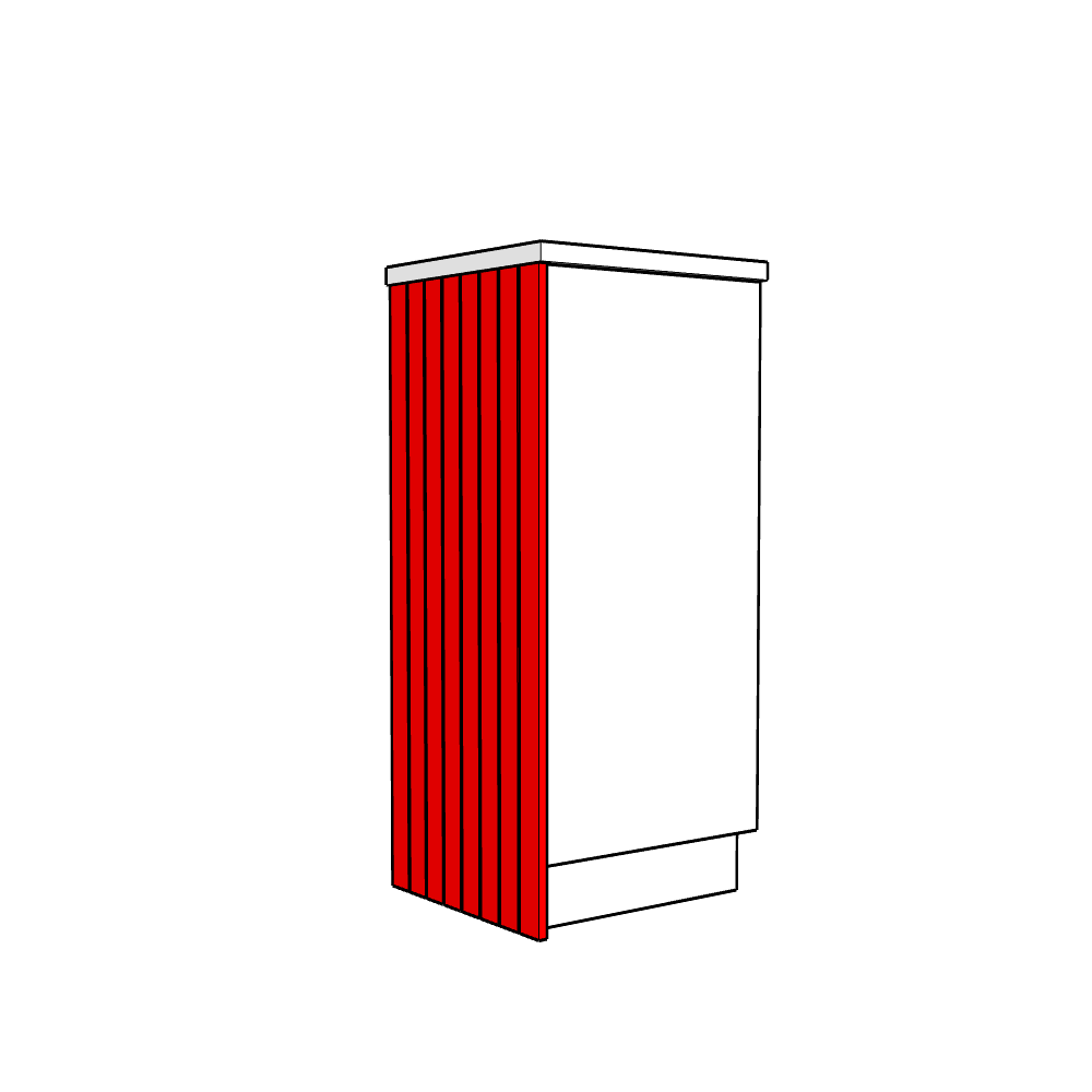 Bewdley (Premium Colours) Tall End Panel - T&G - Midi Height - 1420 x 625 x 18mm