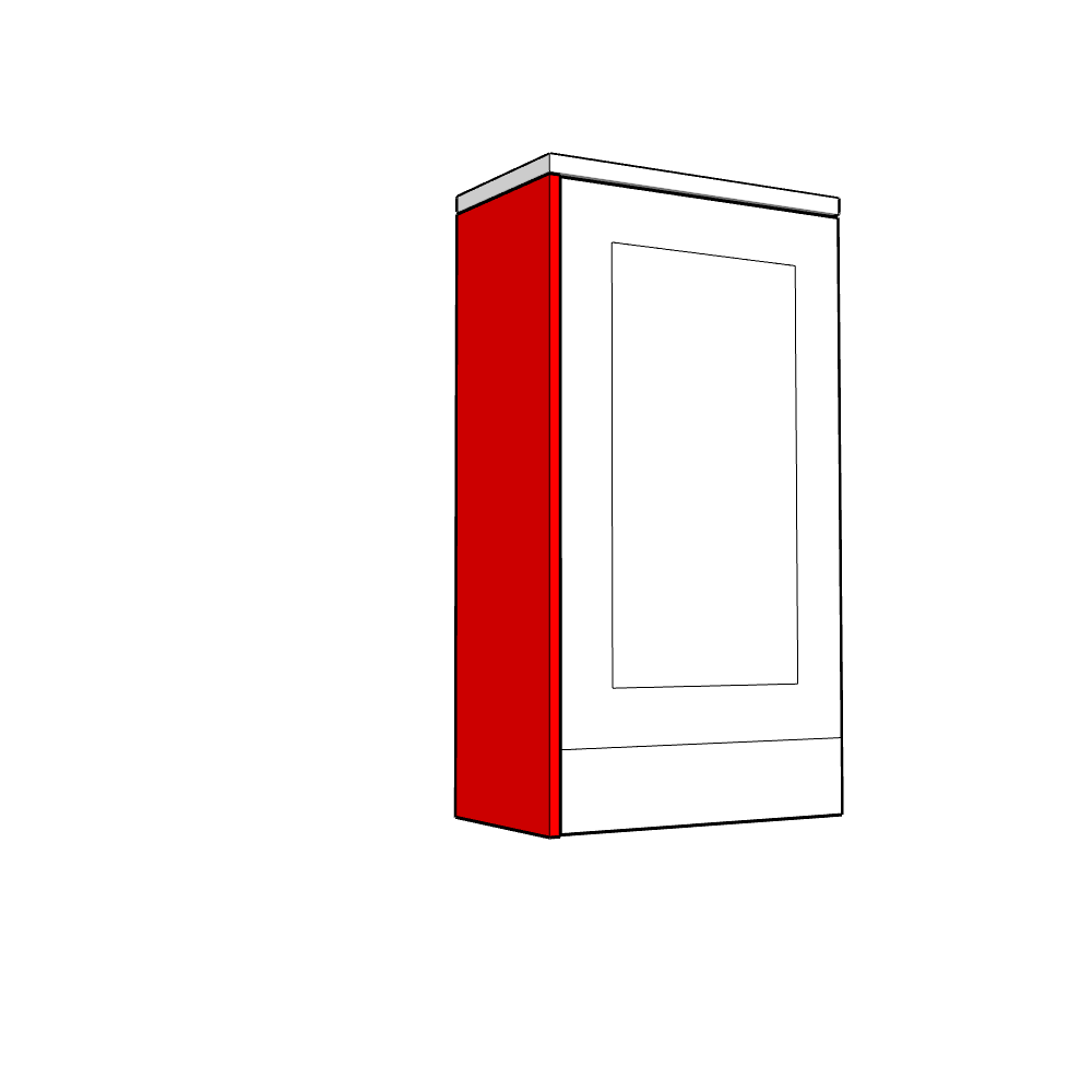 Burwood (Premium Colours) Dresser End Panel - Plain - To suit LOW height Dresser Unit (1105 x 350 x 18mm)