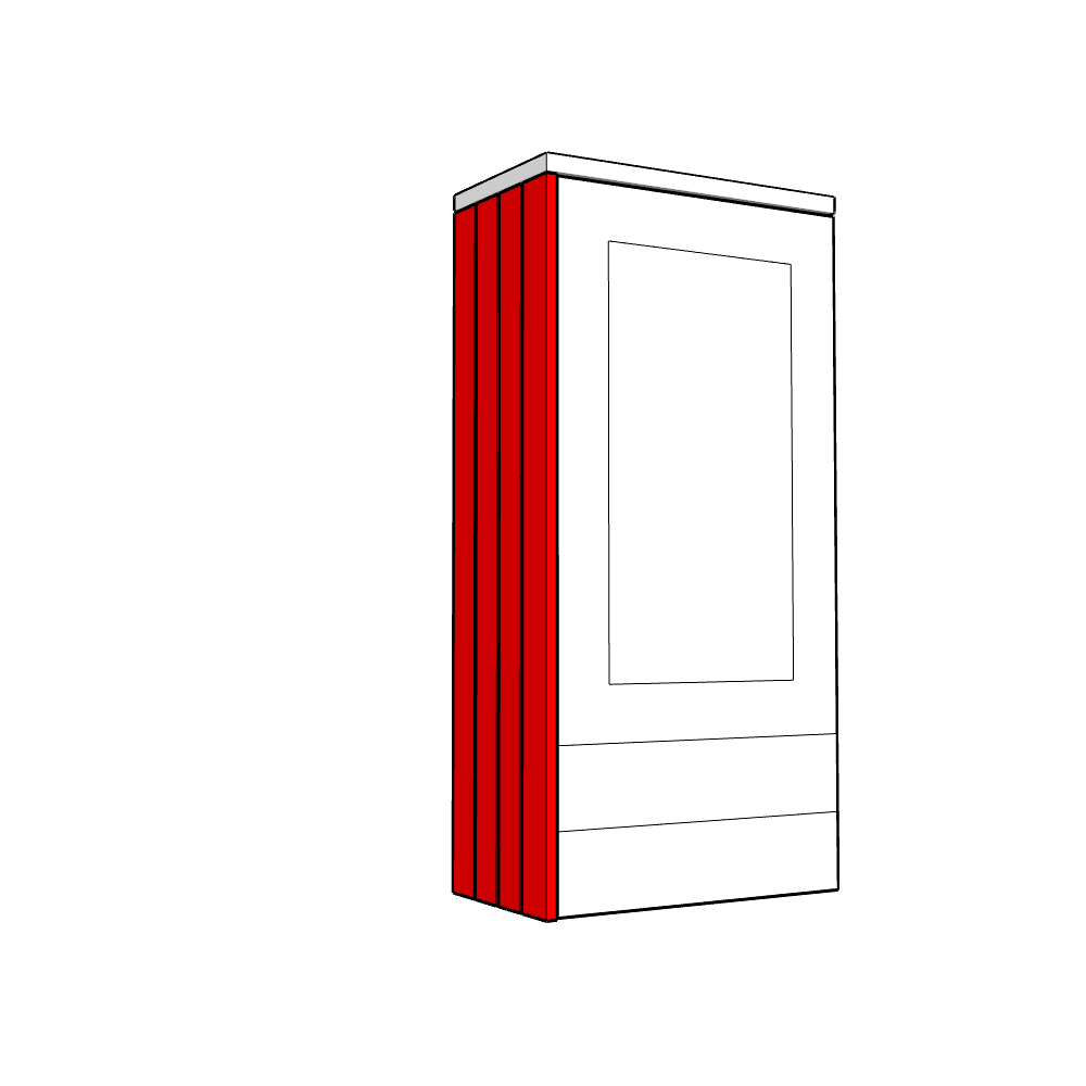 Dewsbury Dresser End Panel - T&G - To suit MEDIUM height Dresser Unit (1250 x 350 x 18mm)