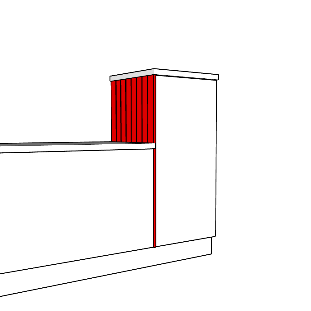 Fleetwood Inline Tall End Panel - T&G - Midi Height - 1250 x 625 x 18mm