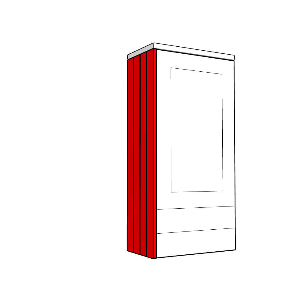 Helmsley Dresser End Panel - T&G - To suit MEDIUM height Dresser Unit (1250 x 350 x 18mm)
