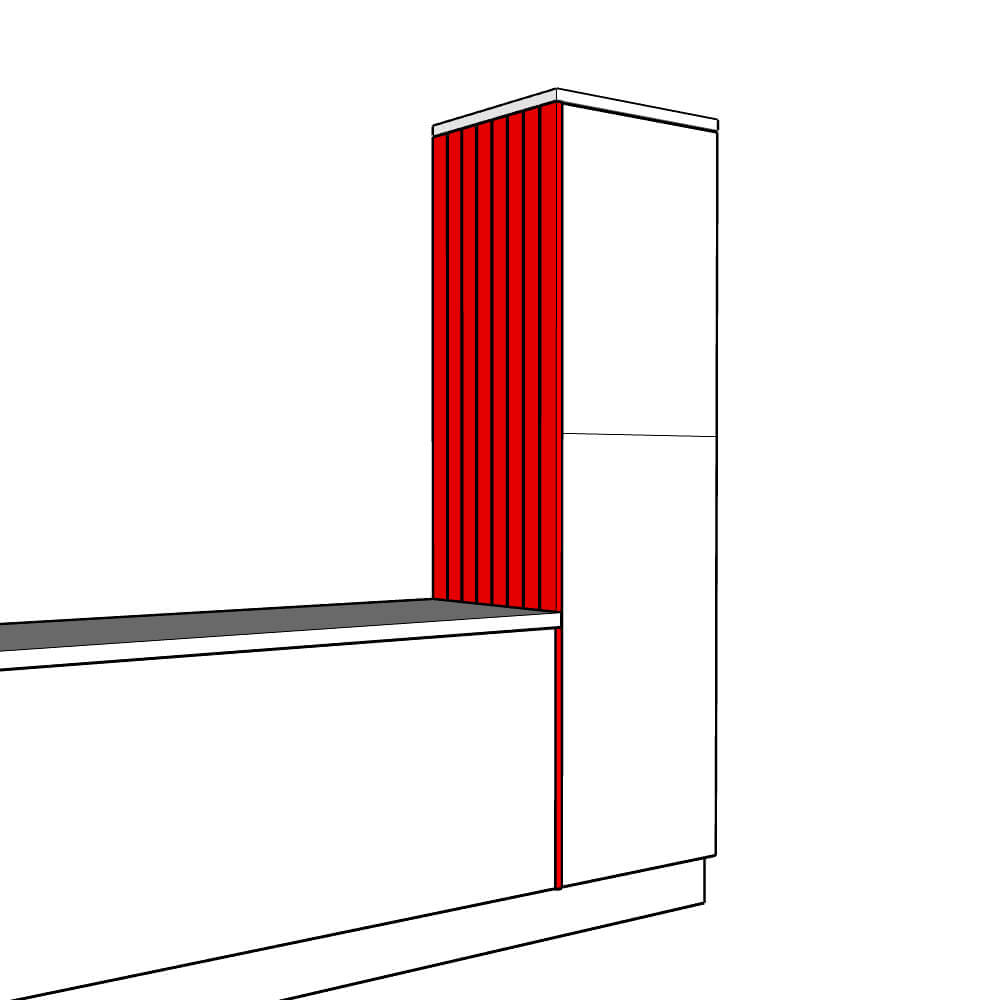 Helmsley Inline Tall End Panel - T&G - High Larder Height - 2150 x 625 x 18mm