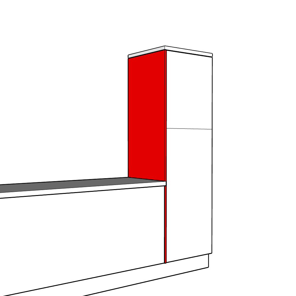 Millwood (Premium Colours) Inline Tall End Panel - Plain - Medium Larder Height - 1970 x 625 x 18mm