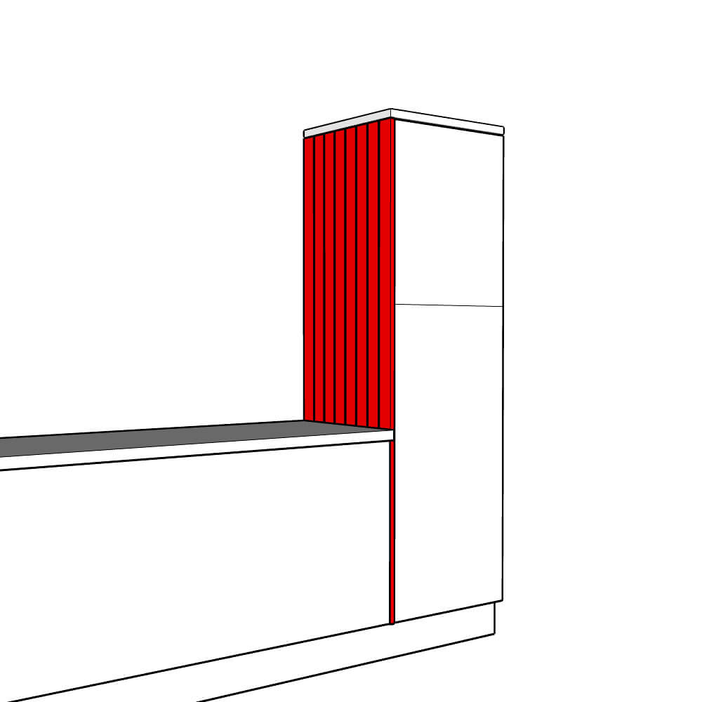 Tenby Inline Tall End Panel - T&G - Medium Larder Height - 1970 x 625 x 18mm