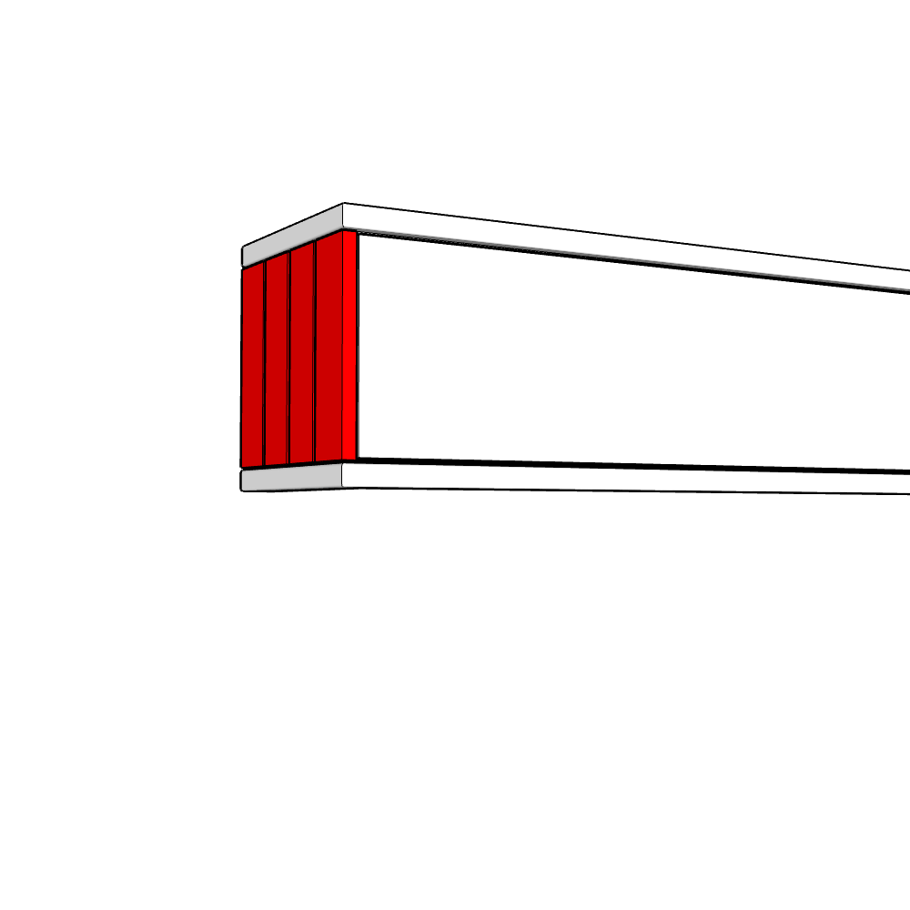 Artino Bridging Wall Unit End Panel - T&G - 290 Height - TYPE A