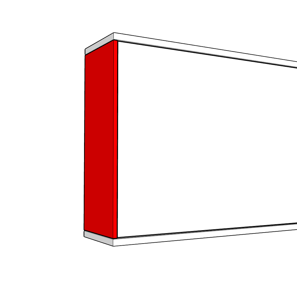 Artino Wall End Panel - Plain - HIGH - TYPE A