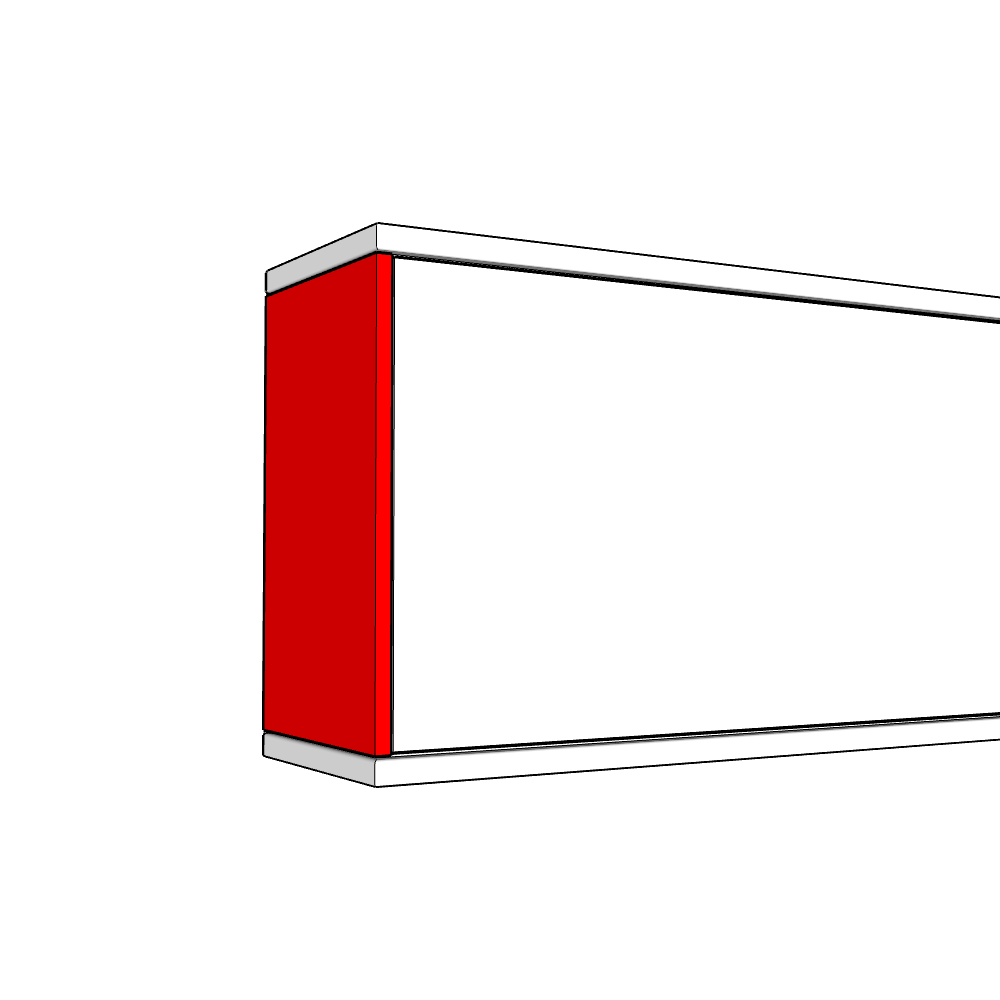 Bowood ((Premium Colours) Colours) Wall End Panel - Plain - LOW - TYPE A