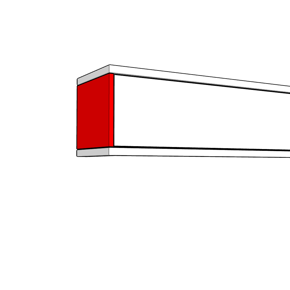 Velluto Bridging Wall Unit End Panel - Plain - 290 Height - TYPE A