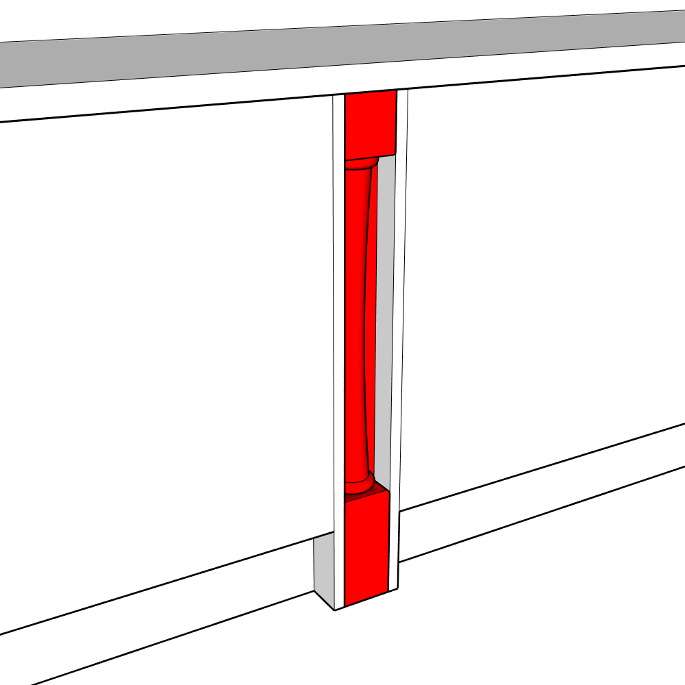 Darlington Smooth Matt Barrel Pilaster - 900 x 90mm